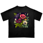 botanicalartAIのアネモネのボカニカルアートイラスト オーバーサイズTシャツ