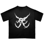 Hachijuhachiの死　DEATH METAL LOGO WHITE オーバーサイズTシャツ