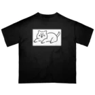 にこみもちのやつの苦笑い猫（白） オーバーサイズTシャツ