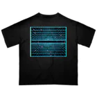 LalaHangeulの遠近グリッドのネオン宇宙 オーバーサイズTシャツ