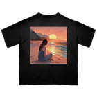 AISHOP の夕日を眺める少女　Ｂタイプ オーバーサイズTシャツ