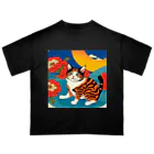 トカゲの猫浮き絵（夏） オーバーサイズTシャツ