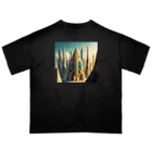 のんびりアート工房のジオメトリック都市 Oversized T-Shirt