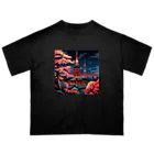 日本の風景 COOL JAPANの日本の風景　東京タワー、Jpanese scenery Tokyo Tower オーバーサイズTシャツ