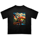 日本の風景 COOL JAPANの日本の風景:SL 蒸気機関車、Japanese senery:SL Steam locomotive オーバーサイズTシャツ