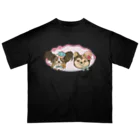 猫のきぬくんのお店のれおまるくんとみんちゃんのリボン Oversized T-Shirt