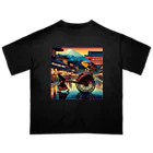 日本の風景 COOL JAPANの日本の風景:人力車で散策、Japanese scenery: Stroll around by jinrikisha Oversized T-Shirt