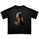 ZOO HOUSEの (真珠の耳飾りの少女) Girl with a Pearl Earring and a Middle Finger オーバーサイズTシャツ