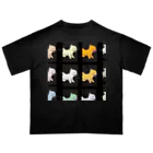 ウエストハイランドホワイトテリアのグッズのヴィンテージフィルム風の白い犬(たくさん) オーバーサイズTシャツ