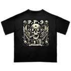 Prosperous Peony 6のバンド風Tシャツ　髑髏 Oversized T-Shirt