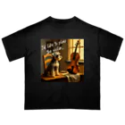 at_taroのSchnauzer who wants to play the violin Oversized T-Shirt