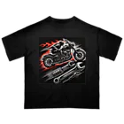 the blue seasonのワイルドライダー・メカニック ロゴ オーバーサイズTシャツ