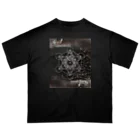 Metatron’s Cube Cosmosのメタトロンキューブ　モノクローム Oversized T-Shirt