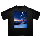 筆文字デパート【書家/書道家 伊藤月山（白水）】のBIGサイズTシャツ【雪のふる峰 ～snow-capped peak～】美しい筆文字 Oversized T-Shirt