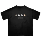 たかはらのてくてく赤ちゃん文鳥ず(白文字) Oversized T-Shirt