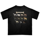 豆つぶのSighthound Friends(濃色推奨) オーバーサイズTシャツ
