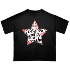 LalaHangeulのハングルスター　Black&White 白地バージョン オーバーサイズTシャツ