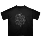 のほほんぞくの古代の生き物パラダイス（ホワイト） オーバーサイズTシャツ