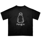 MrKShirtsのPengin (ペンギン) 白デザイン オーバーサイズTシャツ