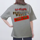 PALA's SHOP　cool、シュール、古風、和風、のcaution「parallelworld」ー立入禁止(バックプリント) オーバーサイズTシャツ