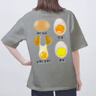 LalaHangeulの卵 生卵 半熟 完熟⁉︎　韓国語デザイン　バックプリント オーバーサイズTシャツ