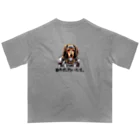 カレー屋　月夜のライオンの鉄犬A （助太刀・文字黒） オーバーサイズTシャツ