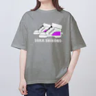 白乃ソラ色店の足元からエナジー　紫　濃色用 オーバーサイズTシャツ