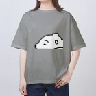 ラクガキ絵のだれてる白い生き物 オーバーサイズTシャツ