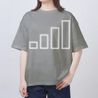 PyriteDesignのアンテナ0本【Tシャツ】【前面いっぱい】【デザイン色：白】 オーバーサイズTシャツ