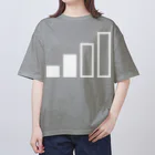 PyriteDesignのアンテナ2本【Tシャツ】【前面いっぱい】【デザイン色：白】 オーバーサイズTシャツ