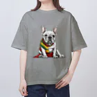 Frenchie-Rasta DoggのFrenchie-Rasta Dogg オーバーサイズTシャツ