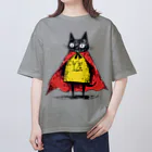Lapis SHOPの黒猫ヒーロー Oversized T-Shirt