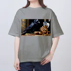 鴉番組公式SHOPの鴉アートデザイン。カラスチャンネルオリジナルデザイン Oversized T-Shirt