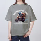 kazu_gのロボットバイク便(濃色用) オーバーサイズTシャツ