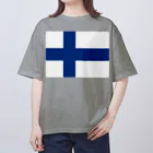 お絵かき屋さんのフィンランドの国旗 オーバーサイズTシャツ