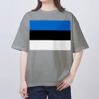 お絵かき屋さんのエストニアの国旗 Oversized T-Shirt