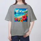 日本の風景 COOL JAPANの日本の風景:沖縄の海でゆんたく、Japanese scenery: Relaxing on the sea in Okinawa Oversized T-Shirt