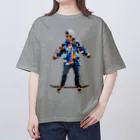 火山梅（kazanbai） storeの【アパレル】#1 モザイク タイル スケートボーダーズ (mosaic tile skate boarders)  Oversized T-Shirt