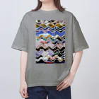 ﾄﾙｺﾞﾚのなみなみコラージュ縦長 Oversized T-Shirt