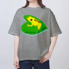 LalaHangeulのPhyllobates terribilis(猛毒吹矢ガエル)　英語バージョン オーバーサイズTシャツ