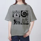 太陽の眼の太陽の眼 文字絵(黒/前面) Oversized T-Shirt