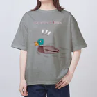 NIKORASU GOのユーモアデザイン「鴨うどんを食べたい」 オーバーサイズTシャツ