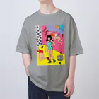 ピンクスキーのお店の天使の警告 Oversized T-Shirt