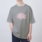 おばけ植物園のおばけ花（キク）ピンク オーバーサイズTシャツ