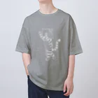 neconos Goodsのふくろねこ白プリント（ねこかもいぬかも） Oversized T-Shirt