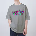 VRIGVTVSHI のアリガタシ™ NEON MIX GRAY オーバーサイズTシャツ