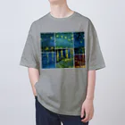 art-Laboのゴッホ 【世界の名画】 ローヌ川の星月夜 ポスト印象派 絵画 美術 art オーバーサイズTシャツ