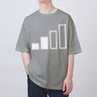 PyriteDesignのアンテナ2本【Tシャツ】【前面いっぱい】【デザイン色：白】 Oversized T-Shirt