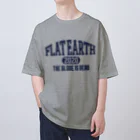 Mappila SHOPのカレッジ風(ネイビー)　フラットアース FLATEARTH Oversized T-Shirt