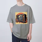 日本の風景 COOL JAPANの日本の風景:高度成長期の家電製品「テレビ」、Japanese scenery: Television, a home appliance during the period of high growth Oversized T-Shirt